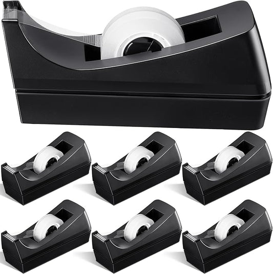 6 Pack Desktop Tape Dispenser Tape Roll Non Skid Base Tape Dispensers for Office Home School (Tape Not Included)-DeskLoop Office