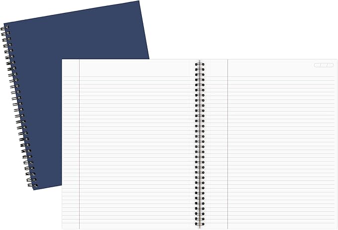 Cambridge Limited Business Notebook, Legal Ruled, 8-1/4" x 11", 80 Sheets, Soft Touch Flexible Cover, Wirebound, Blue (UN06062-20)-DeskLoop Office