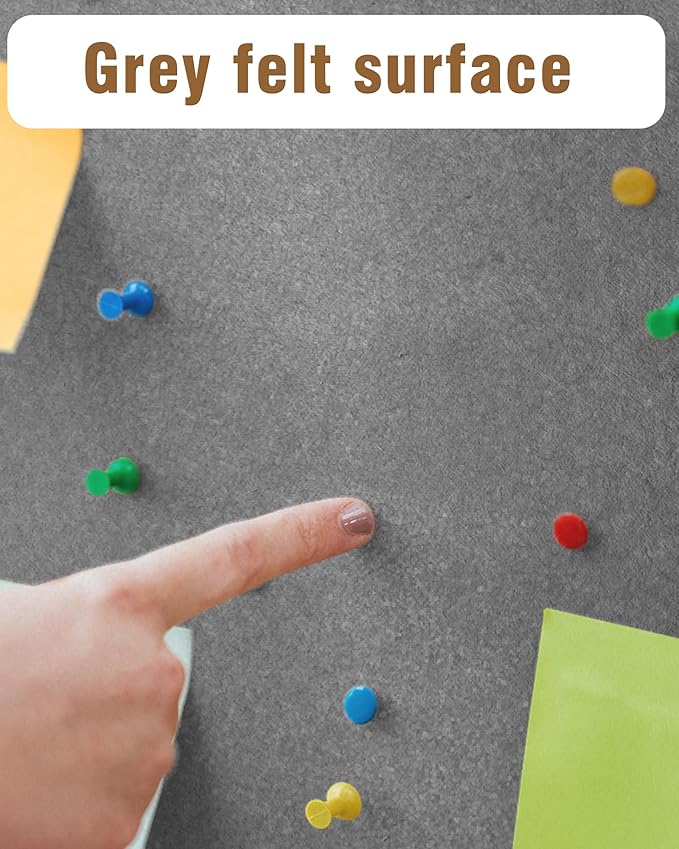 28"x26" Enclosed Bulletin Board, Lockable Weather-Resistant Aluminum Cork Noticeboard for School & Office, Black Frame w/Grey Flet-DeskLoop Office