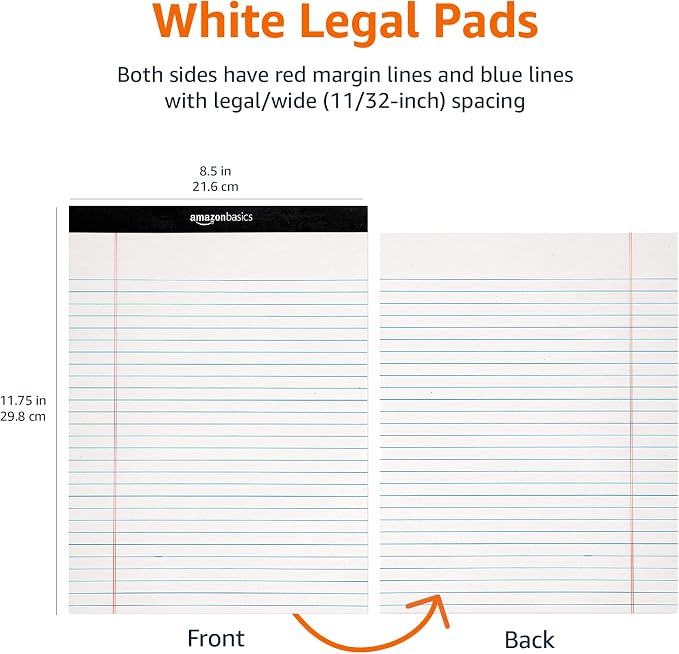 Amazon Basics Legal/Wide Ruled 8-1/2 by 11-3/4 Legal Pad - Image 10