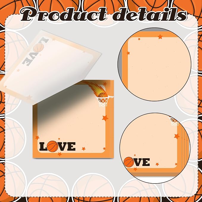 12 Pads Basketball Sticky Notes Set - Image 3