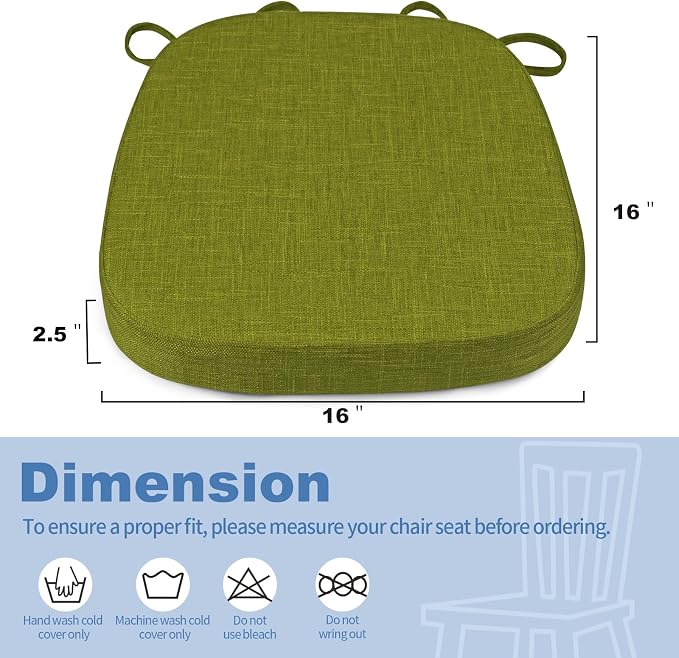 BUYUE Thickened 2.5" Dining Chair Cushions Set of 4, U-Shape High Density Foam - Image 3