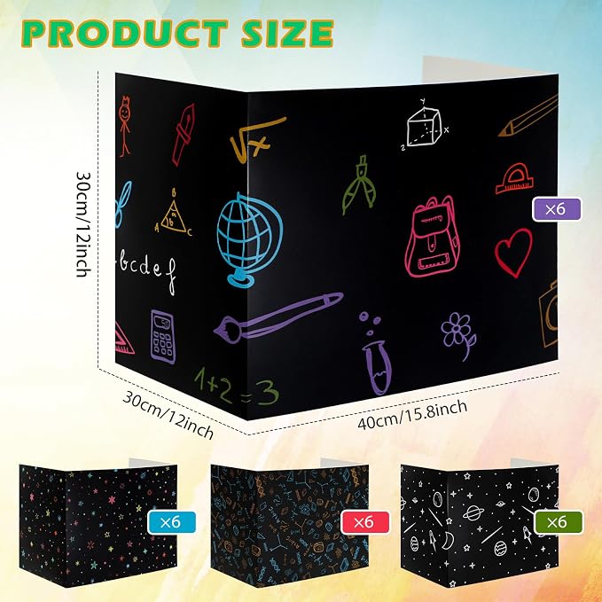 Crtiin 24 Pcs Privacy Folders for Students Desk Dividers Standard School - Image 2