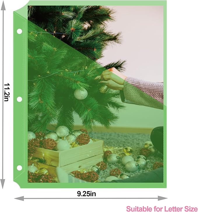 Seashell 25 Pack Poly Translucent Slash File Jacket, 3 Hole Punch Binder - Image 3