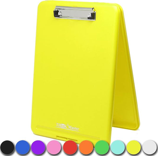 Think2Master Yellow Plastic Storage Clipboard. | 25% Heavier & 25% Sturdier| by Think2Master