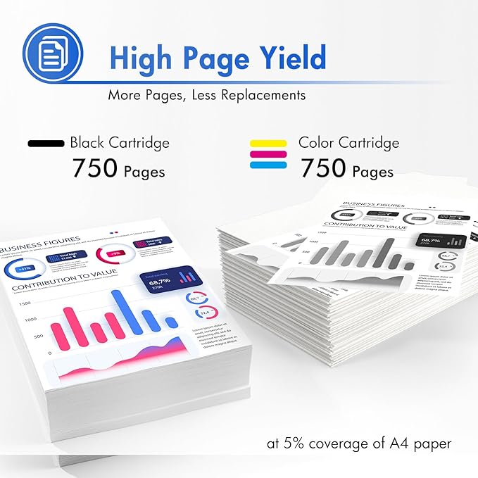 LC404XL LC404 Ink Cartridges for Brother Printer 404XL LC 404 XL for MFC-J1205W MFC-J1215W MFC J1205W J1215W - 4 Pack High Yields Black Cyan Magenta Yellow-DeskLoop Office