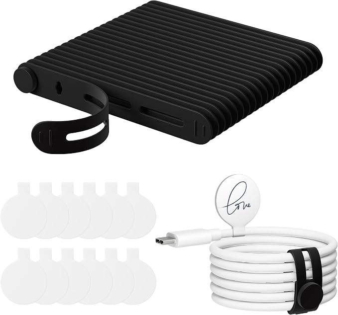32Pcs Nearockle Cable Labels and Silicone Cable Ties Value Cable Management Set by ELECTRONICSORGANIZATION