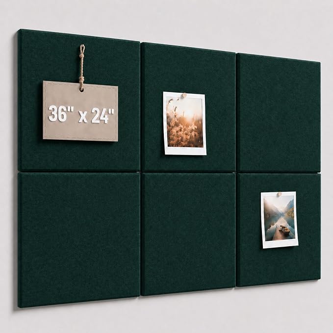 Felt Bulletin Board Tiles, Large Cork Board Alternative, 24 x 36 in | 0.35 in by CreateYourIdealSpace