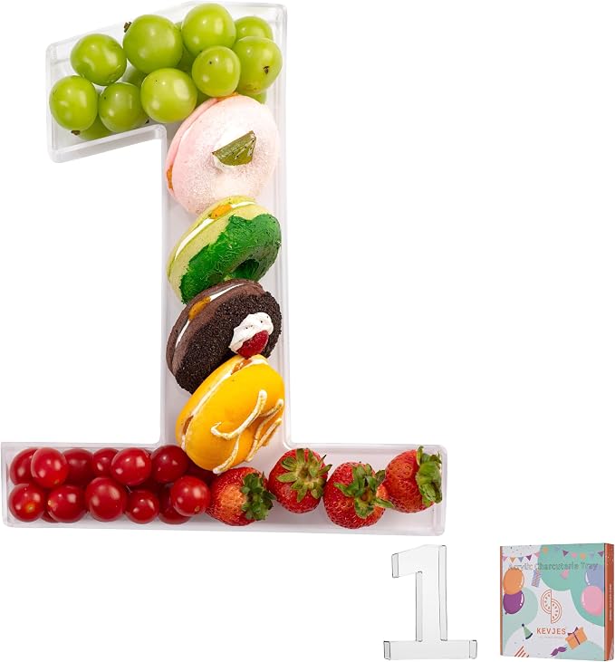 11" Clear Acrylic Letter & Number Charcuterie Tray-Reusable Fillable Alphabet by kevjes