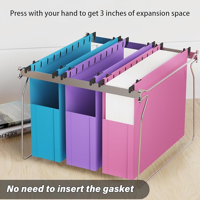 Ansook Plastic Hanging File Folders Letter Size, 3 inch Hanging Folders - Image 5