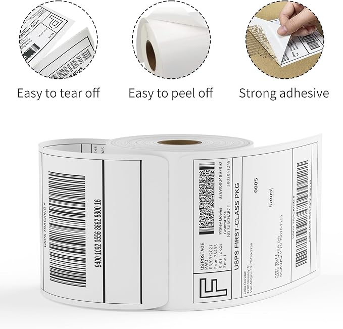 4" x 6" Direct Thermal Labels Roll, 450 Labels/Roll, Elton Printers - Image 4