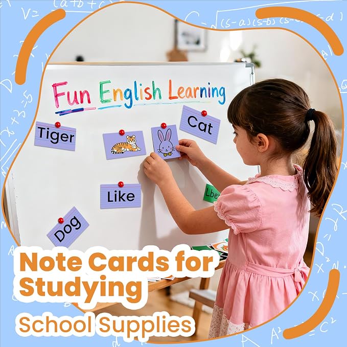 300PCS Index Cards 3 x 5 Inch, Lined Flashcards Notecards, Flash Cards - Image 4