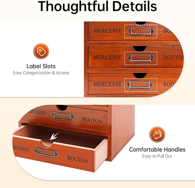 Desktop Storage Box, Desk Organizer Drawer, Office Supplies Countertop Drawer - Image 6