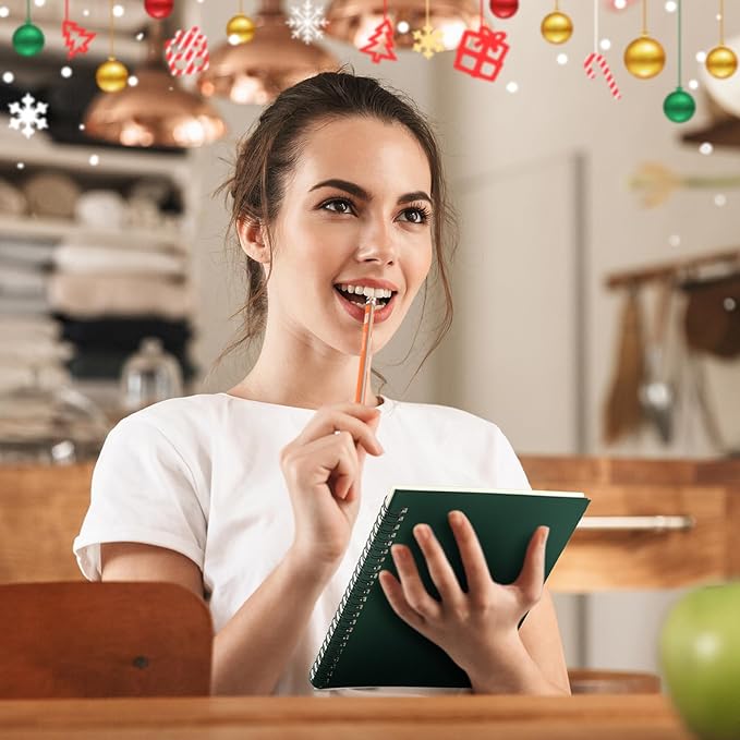 Yahenda 18 Pcs Spiral Notebook Bulk A5 Journal Lined 8.3'' x 5.5'' Writing Composition Paper Small Notepad Subject Notebook for Students Office Business Back to School Supplies (Deep Green,Red)-DeskLoop Office