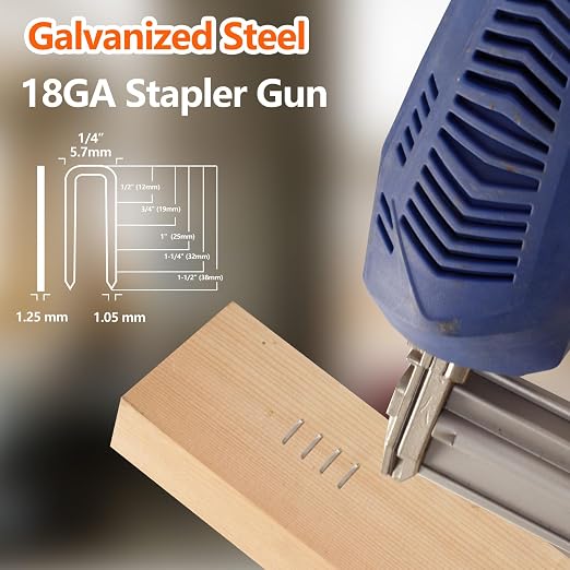 1000-Count 1 Inch Length, 18 Gauge 1/4 Inch Narrow Crown Staples, Heavy Duty - Image 6