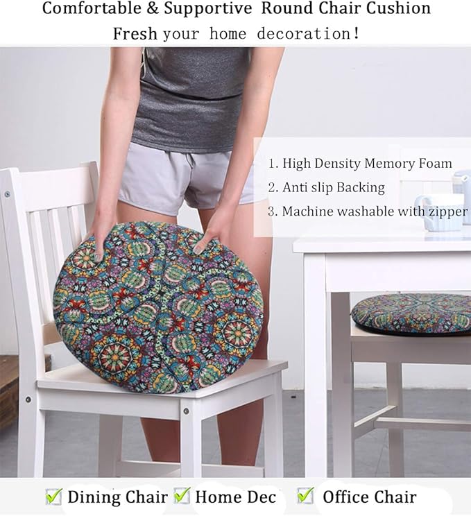 Sigmat Memory Foam Seat Cushion Anti-Slip Soft Round Stool Cushion Chair Pad 16 - Image 3