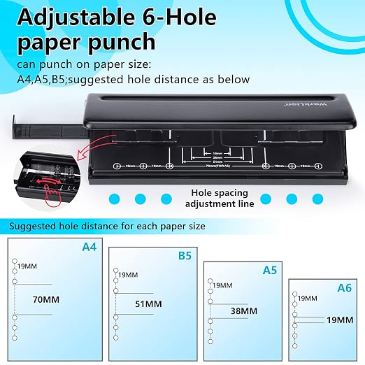 WORKLION Adjustable 6-Hole Punch - Image 3