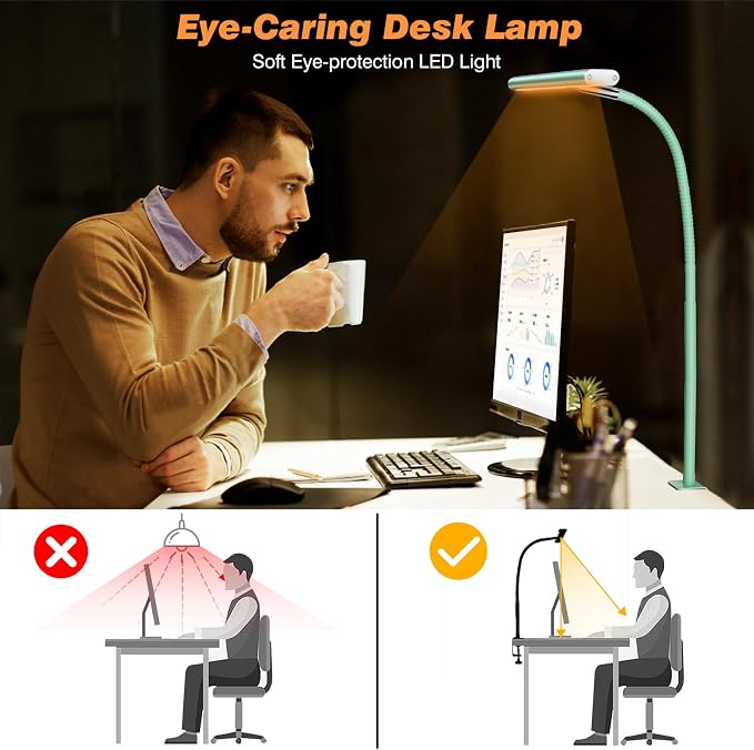Airlonv LED Desk Lamp for Office Home, Eye-Caring Desk Light - Image 6
