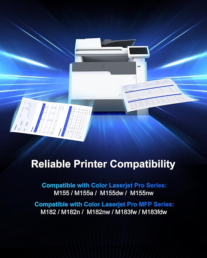 215A Toner Cartridges (with Chip) - Replacement for HP 215A Toner Cartridges 4 Pack for HP 215A work for HP Color Laseret Pro MFP M182nw M183fw M183fdw M155dw M155nw Series Printer（4 Pack, 215a toner）-DeskLoop Office