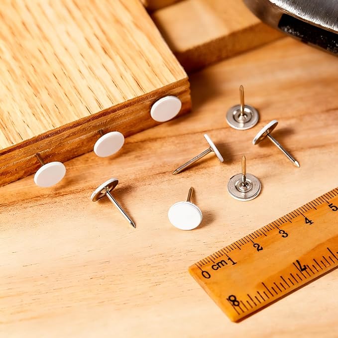 White Heavy Duty Thumb Tacks, Extra Long Push Pins - Image 9