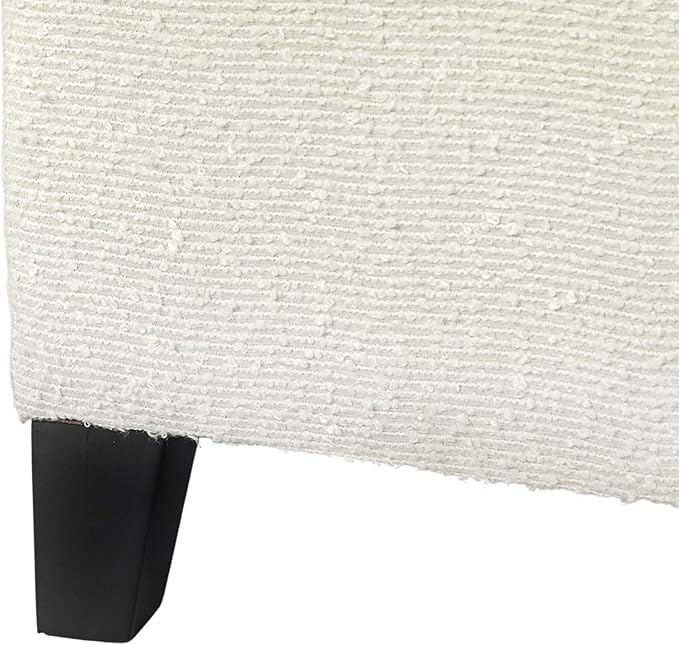 Adeco 18 Inch High Cube Ottoman Storage, Linen Chair Foot Stools, Upholstered Vanity Stool with Hinged Lid, Solid Wood Legs (White Circle Yarn)-DeskLoop Office