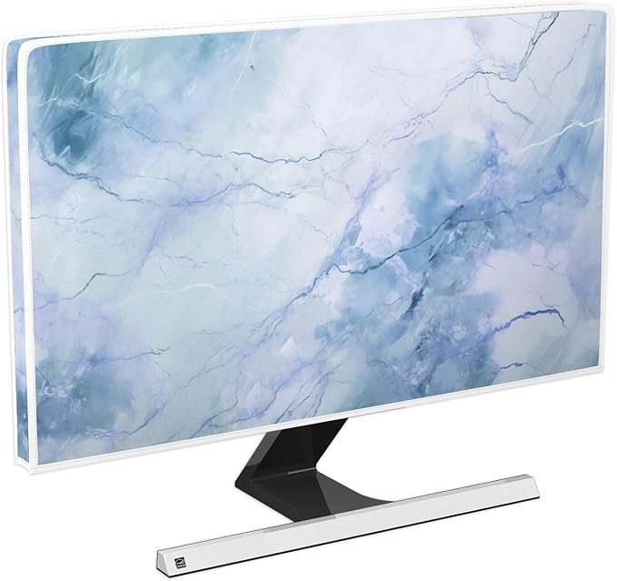 Baocicco Fashion Haze Blue Marble Screen TV Cover Cover 80 Inch Waterproof Full by Baocicco