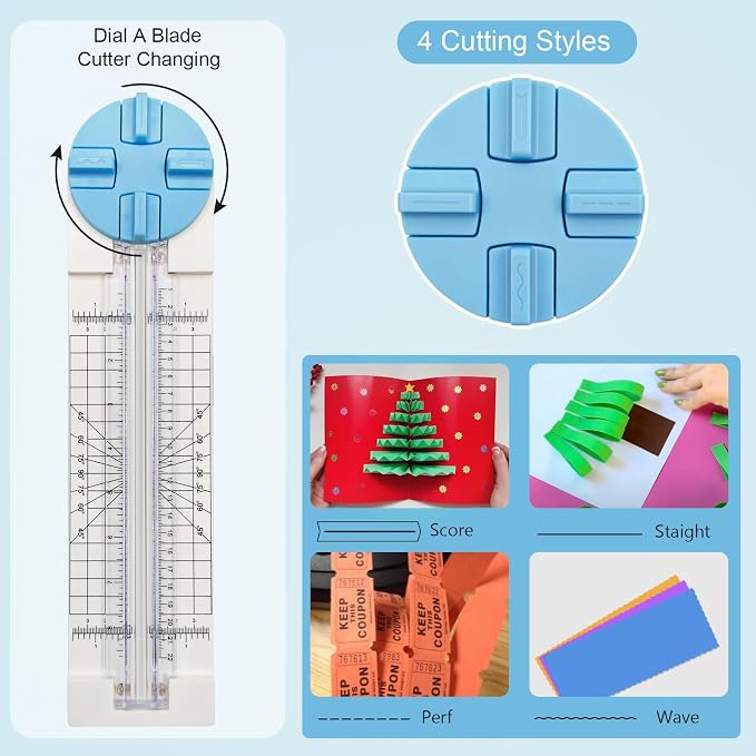 Paper Trimmer, 4 Styles Craft Paper Cutter Multi-Function Scrapbooking Tool - Image 2