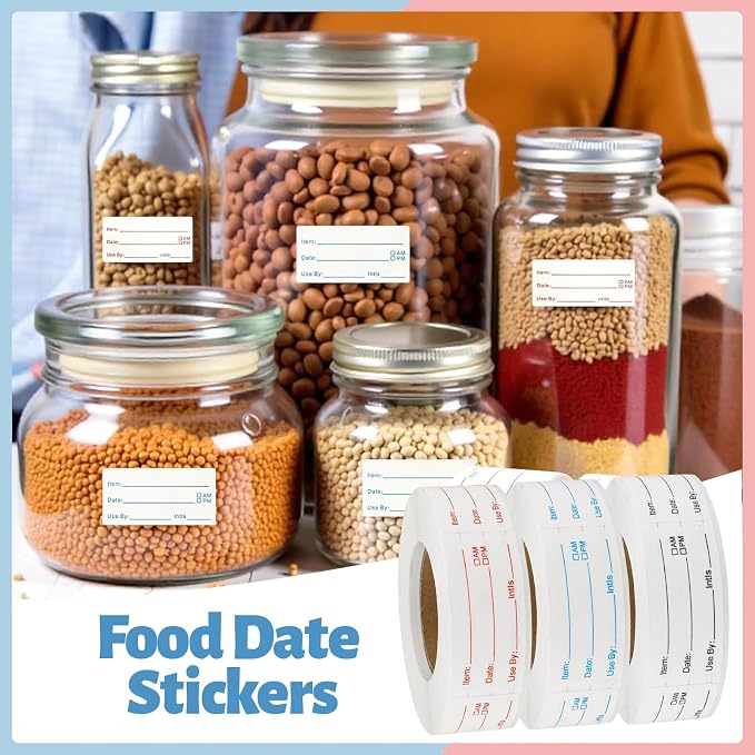 3 Rolls 1500 Pieces Removable Food Labels, 1 x 2 Inch Date Stickers - Image 6