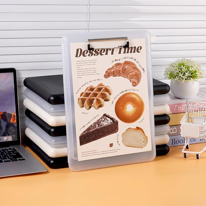Letter Size Clipboard with Storage, Plastic Clipboard with Side Opening - Image 2
