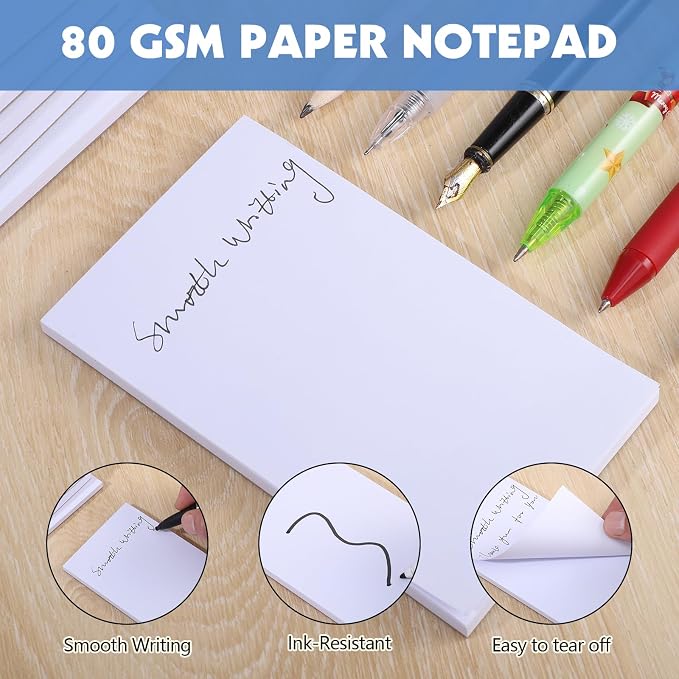 Thboxes 10 Pack 3" x 5" Blank Note Pads, 50 Sheets Each | 80gsm FSC Paper - Image 3