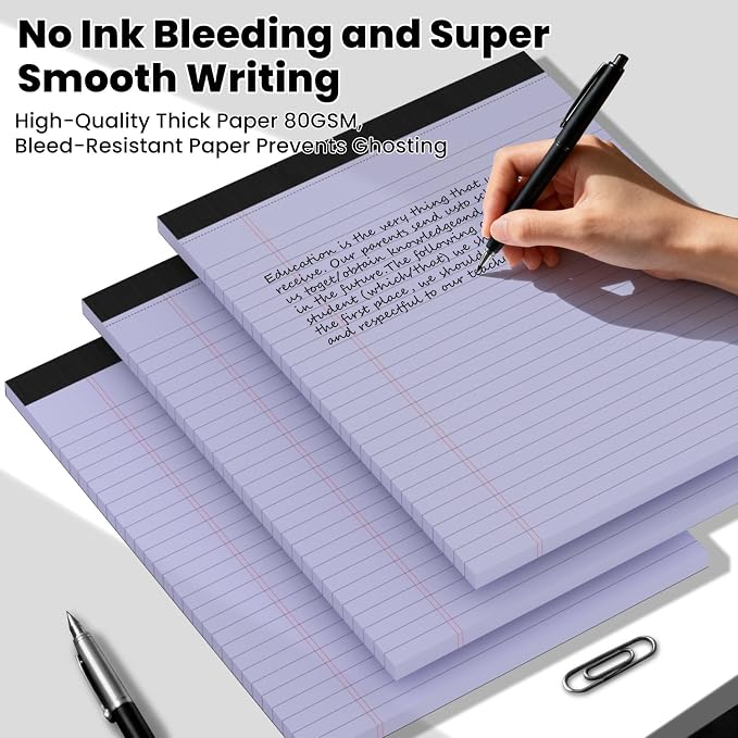 3pcs Legal Pads 8.5 x 11, Notepads 8.5 x 11 Inch, 30 Sheets/Pack, Perforate - Image 5
