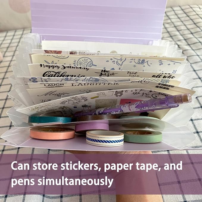 13-Pockets Sticker Storage Organizer, washi Tape Organizer, Expandable - Image 4