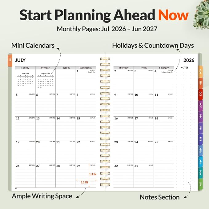 SUNEE Academic Planner 2026-2027 – Weekly & Monthly Planner, July 2026 to June - Image 3