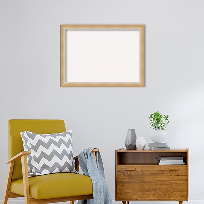 Amanti Art White Cork Board for Wall, 23x31 Vision Board with Gold Frame, Medium Corkboard Office Decor for Home Organization, Modern Contemporary Corkboard Pinboard to display items for home-DeskLoop Office
