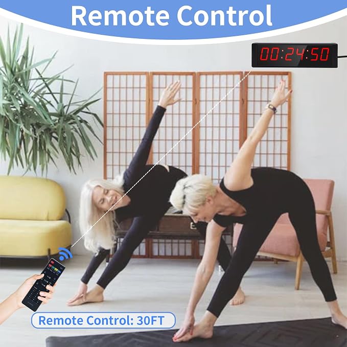 Large Stopwatch with Start/Stop Button, LED Digital Timer with Remote, - Image 4
