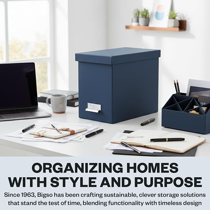 Bigso John Fiberboard Label Frame Desktop File Storage Box - Image 7
