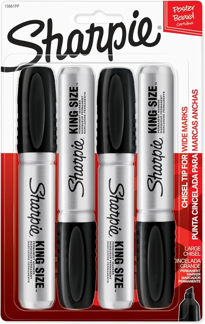 Sharpie King Size Permanent Markers, Large Chisel Tip, Quick Drying by Unknown
