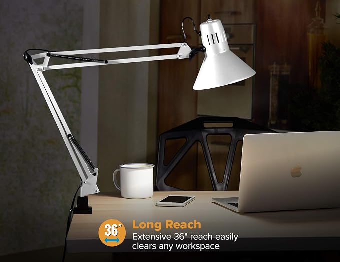 Bostitch Office VLF100-WHT Swing Arm Desk Lamp - Image 5