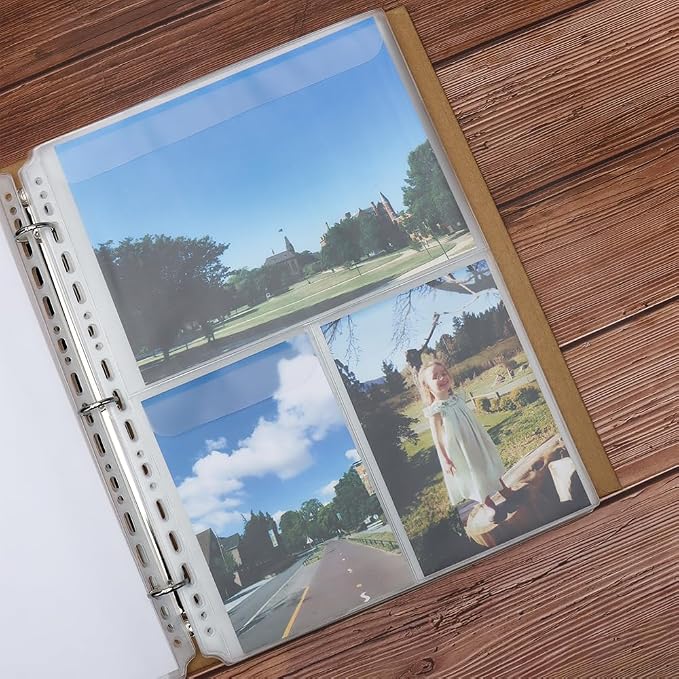 Mogoostry A4 Binder Pockets Zipperless Cash Envelopes 3 Pocket Binder Sleeves - Image 5