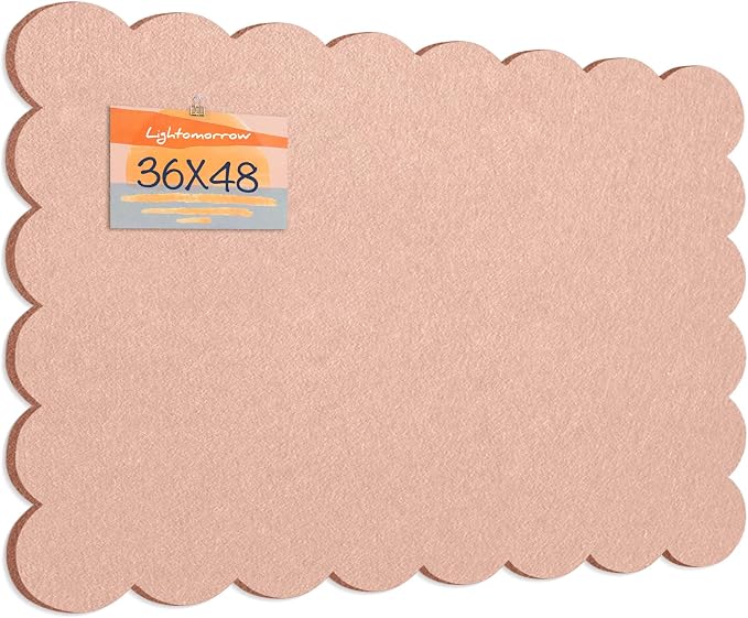 Lightomorrow Scalloped Bulletin Board, 48 x 36 Inches Felt Pin Board - Image 8