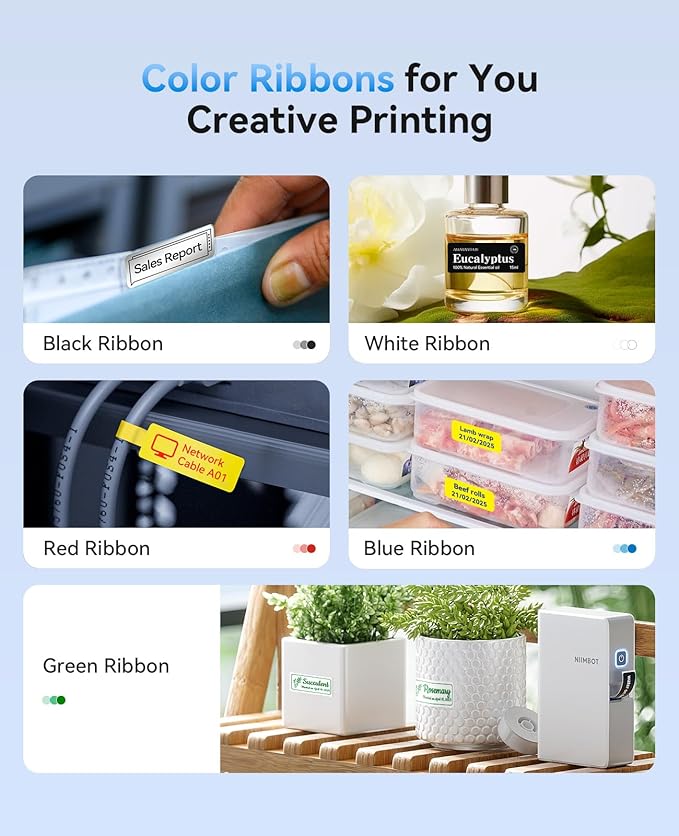 NIIMBOT N1 Label Maker with Tape, Portable Bluetooth Label Printer Support Color Printing, Mini Sticker Labeler Rechargeable for Home Office Small Business Outdoor Storage, White-DeskLoop Office