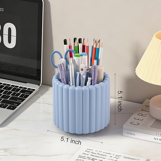 Anyoifax 360° Rotating Pen Holder 7 Slots Desk Organizer Removable Pencil Cup - Image 4