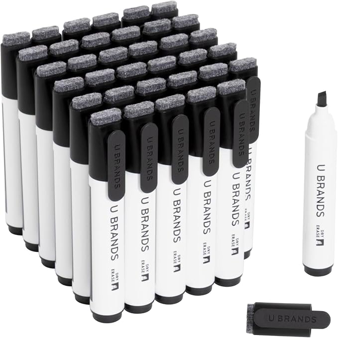 U Brands Dry Erase Markers Chisel Tip Set, 36 Pack, Low Odor Ink, Dry Erase by UBrands
