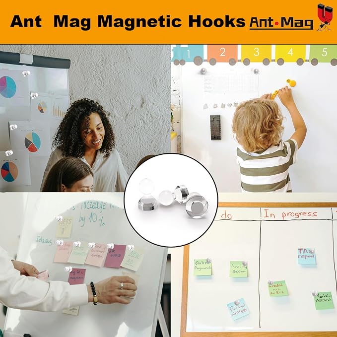 Ant Mag Magnetic Push Pins 48pcs Strong Whtieboard Pins Magnets Perfect Use - Image 4