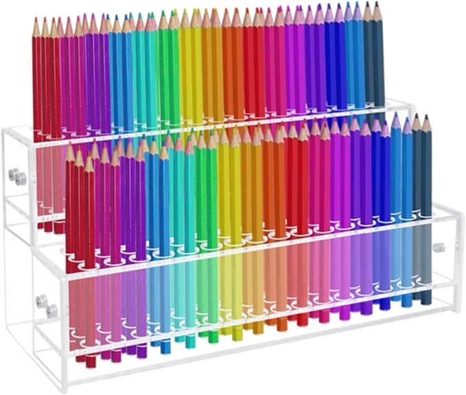 96-Slots Acrylic Pen Holder, 2-Tier Pen Display Stand - Image 9