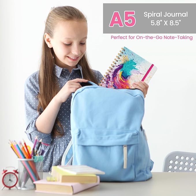 CICPAP Lined Spiral Journal Notebook, A5 College Ruled Notebook - Image 6