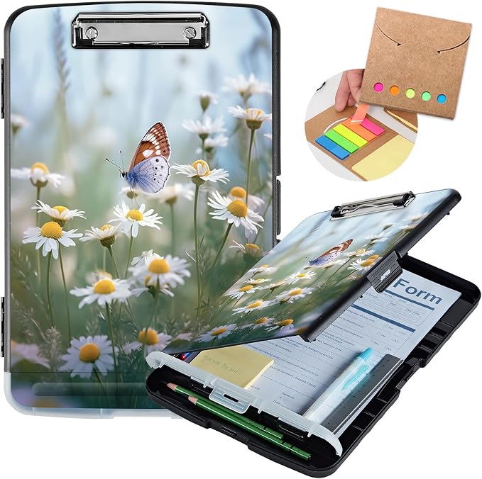 Clipboard with Storage, Heavy Duty Plastic Storage Clipboard with Low Profile by Unknown