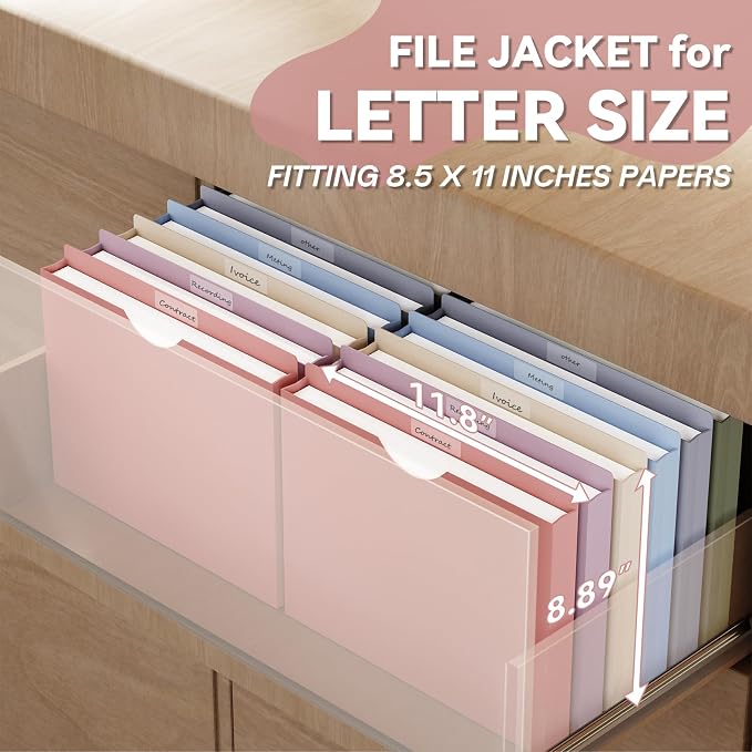 Plastic 1 Inch File Jackets Letter Size, Expanding File Folde - Image 3