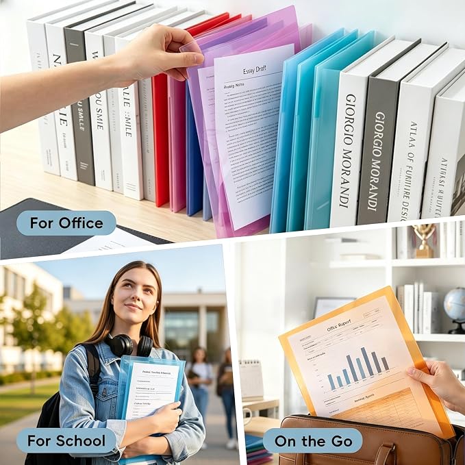 36 Pack Plastic Folders with 2 Pockets, Letter Size, 12 Colors | Polypropylene - Image 7