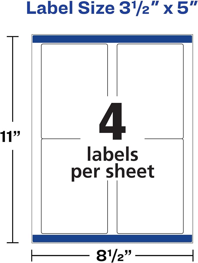 Avery Printable TrueBlock Shipping Labels, 3.5" x 5", Sure Feed, 2 Pack - Image 7